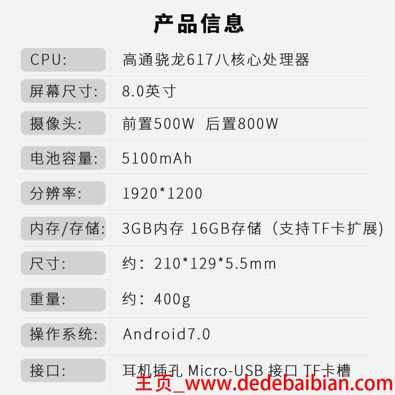 8寸屏的分辨率是多少