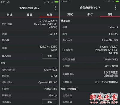 红米2a 跑分多少