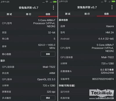 红米2a 跑分多少