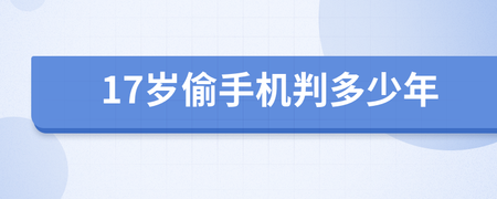 偷个手机判多少年